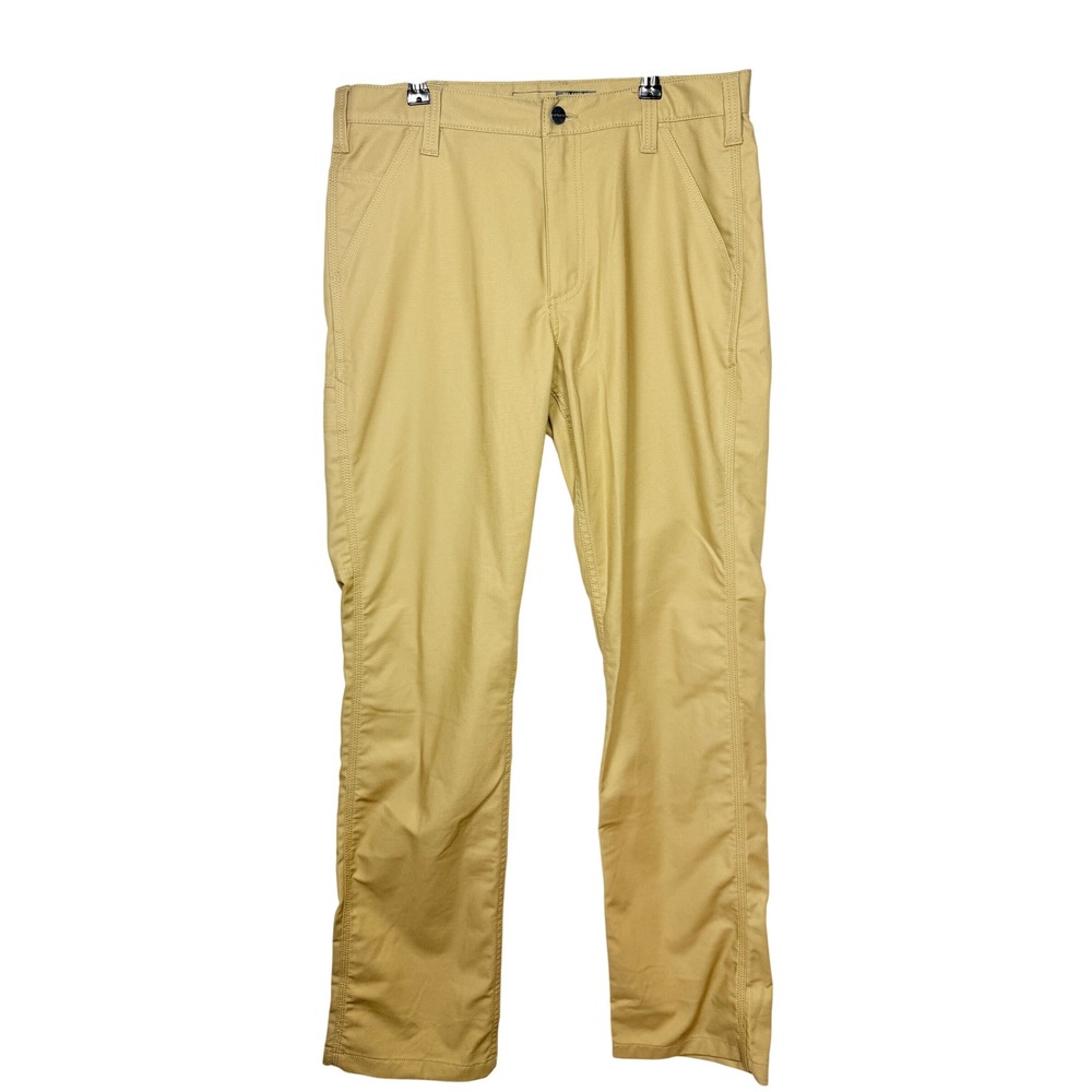 Carhartt Men Relaxed Fit Rugged Flex Canvas Work Pant 32x34 Khaki Tan BN3109-M